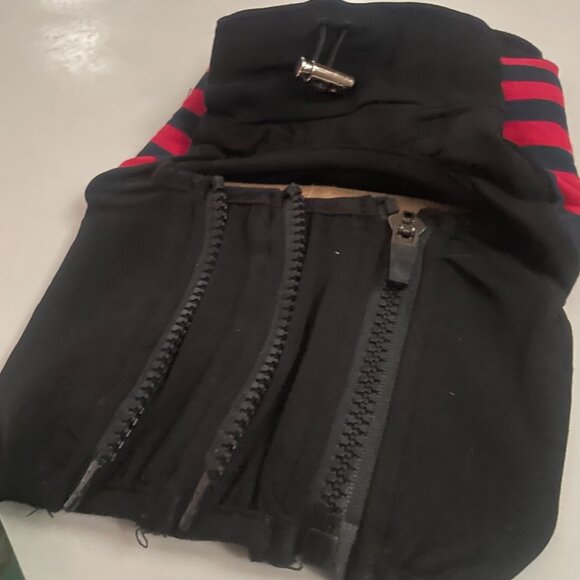 Dog Hoodie – Black with Red Stripe Sleeves - Picture 3 of 8
